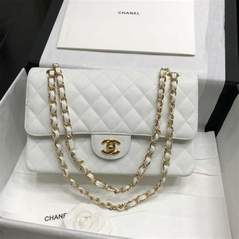 chanel white handbag|chanel white bag 2020.